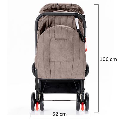 Eazy Kids Teknum Double Baby Stroller - Khaki